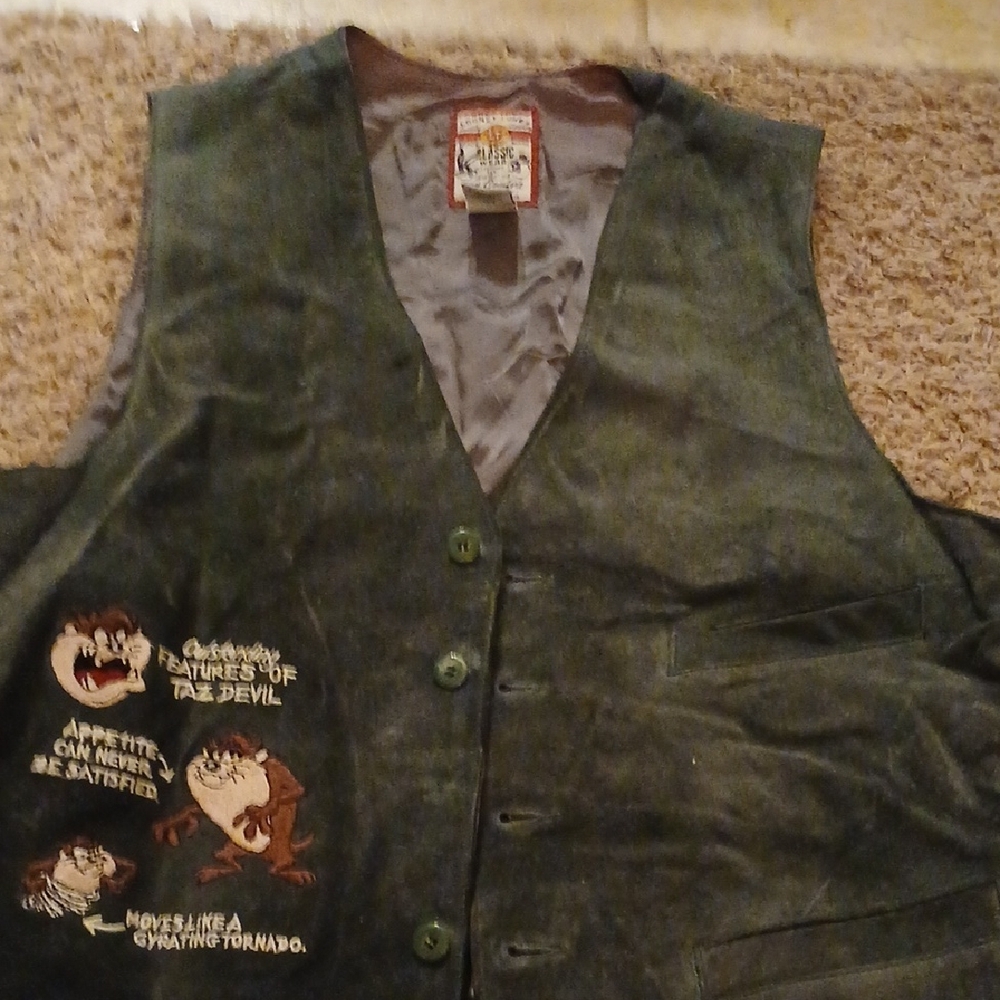 Warner Bros. Green Vest with Cartoon Characters